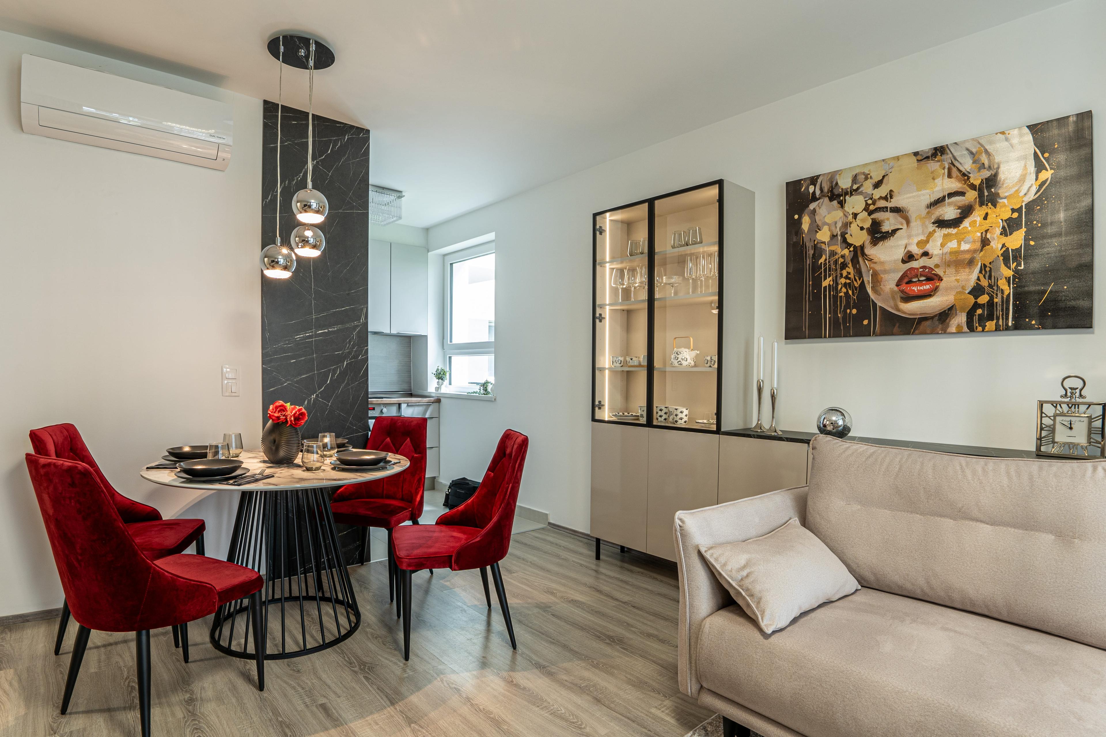 Furnished living and dinning room
