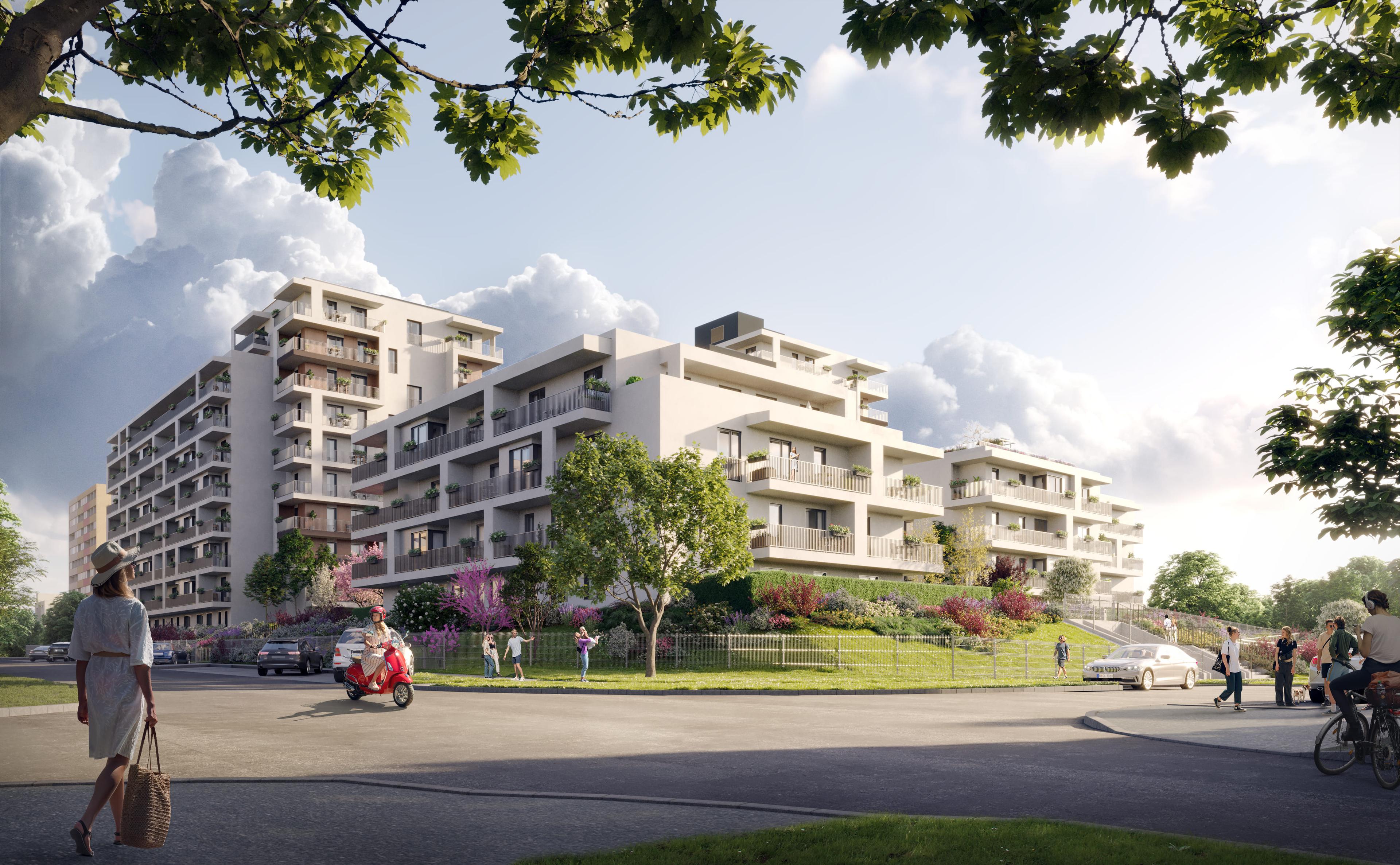 Visual design of the Római Park residental development