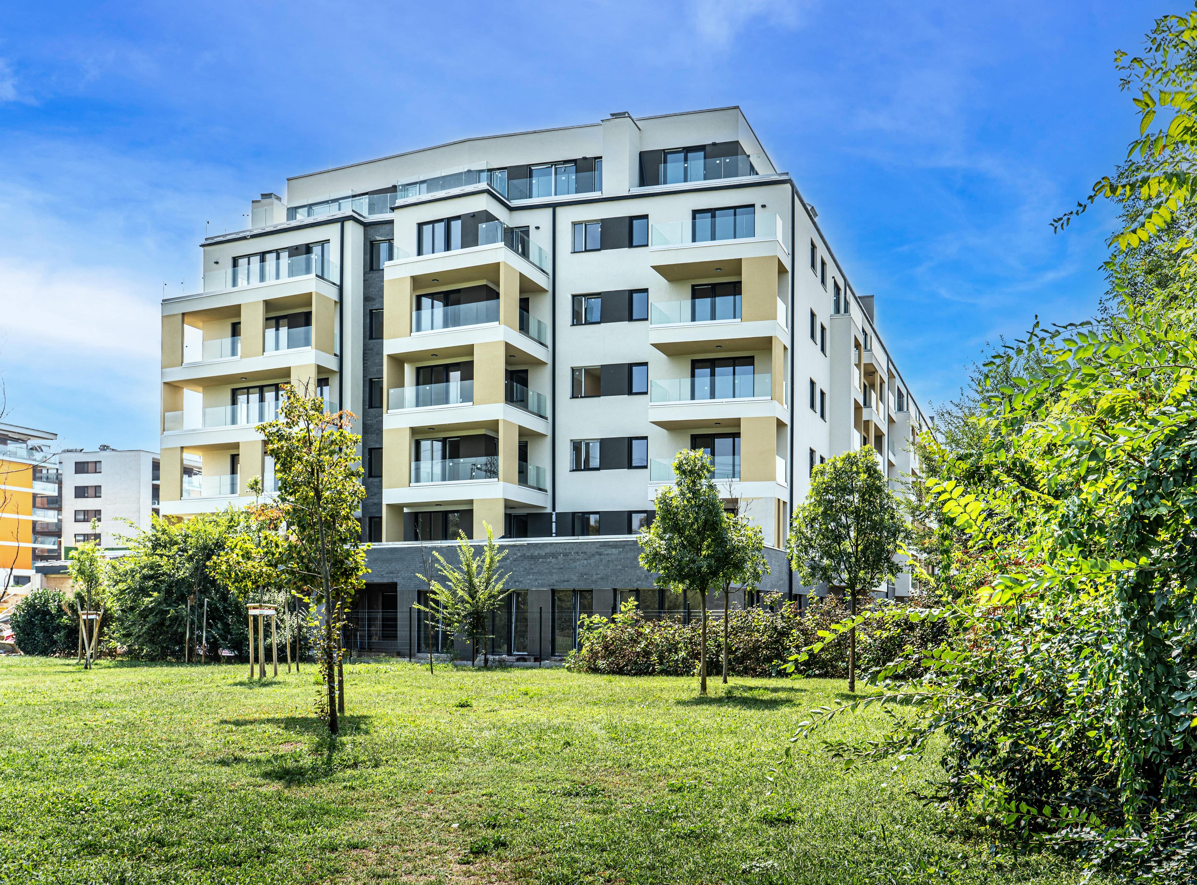 Le Jardin lakópark homlokzata
