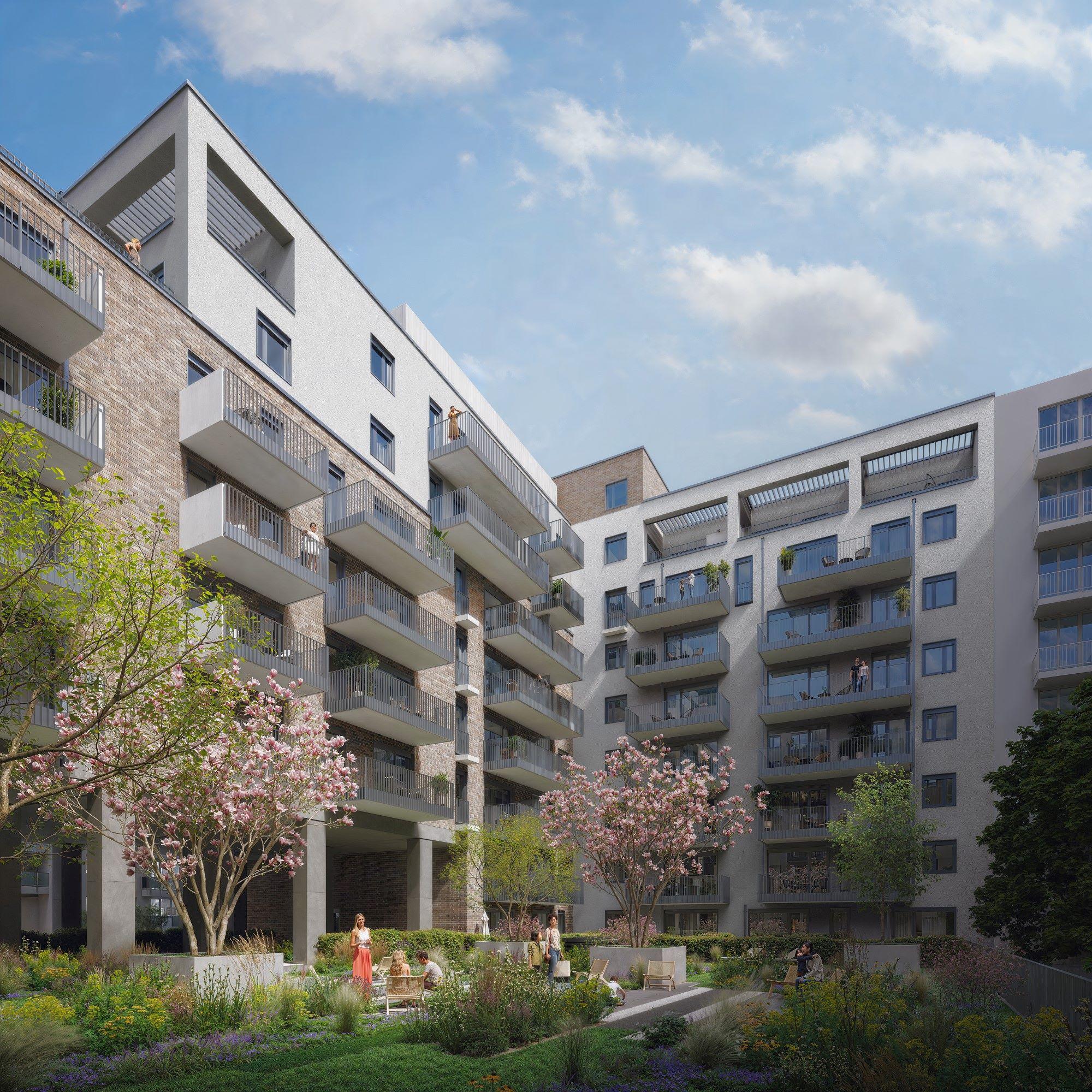 Park West Rise lakópark belső kertjének látványterve