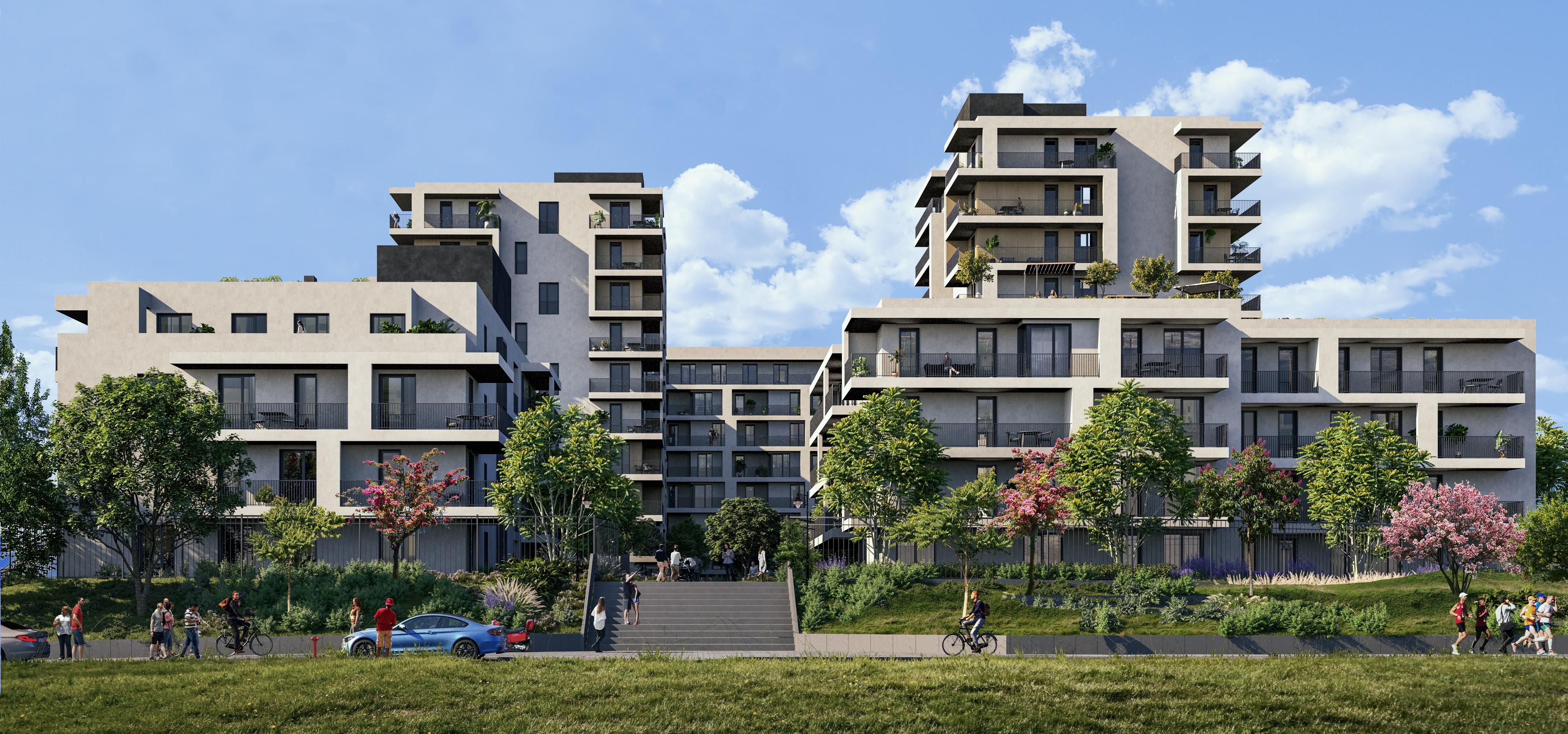 Visual design of the Római Park residental development