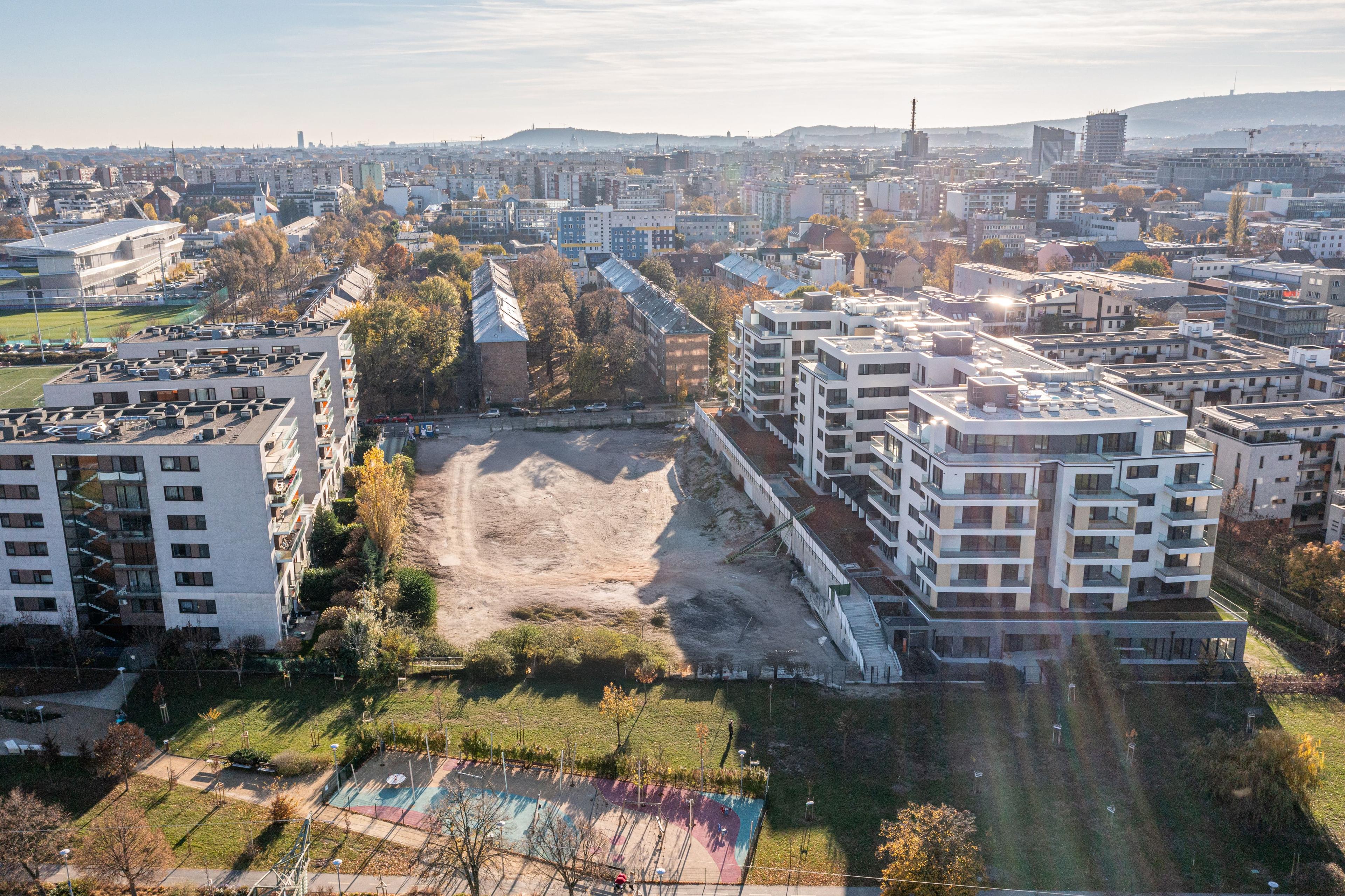 Le Jardin residental park's drone photo