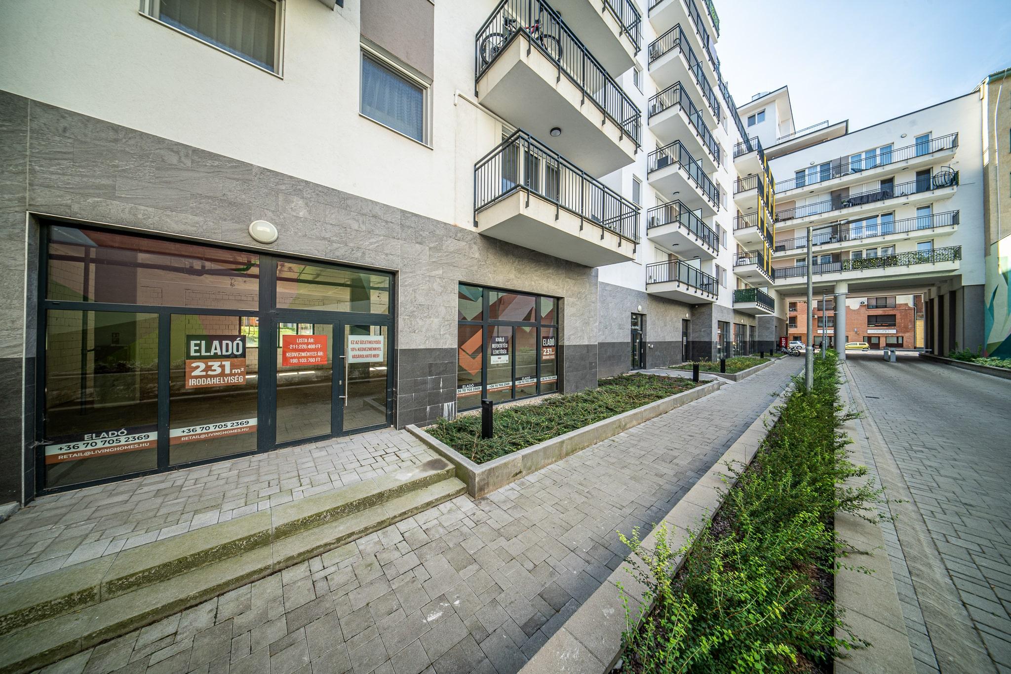 Retail stores fo Park West 1 residential development