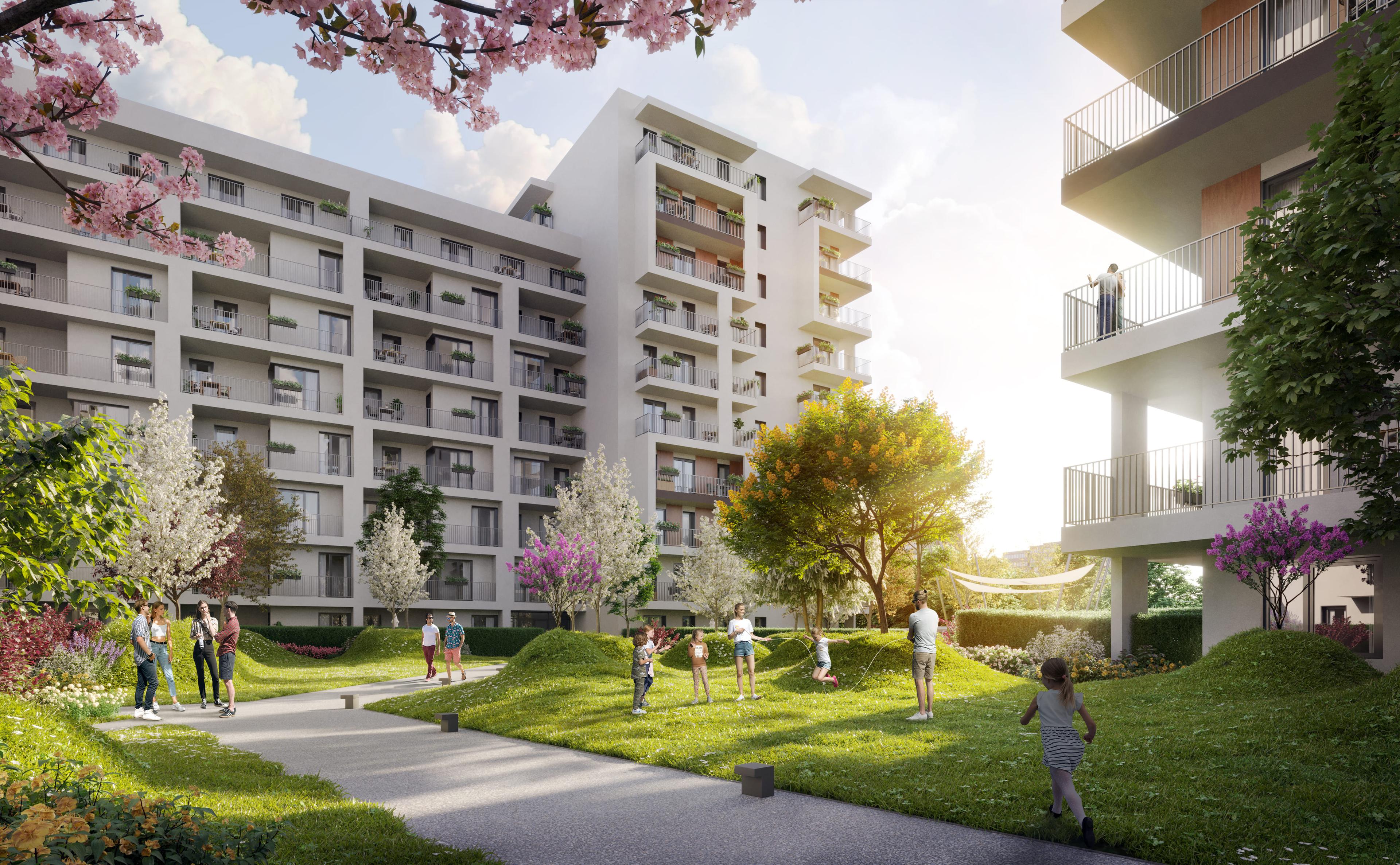 Visual design of the Római Park residental development