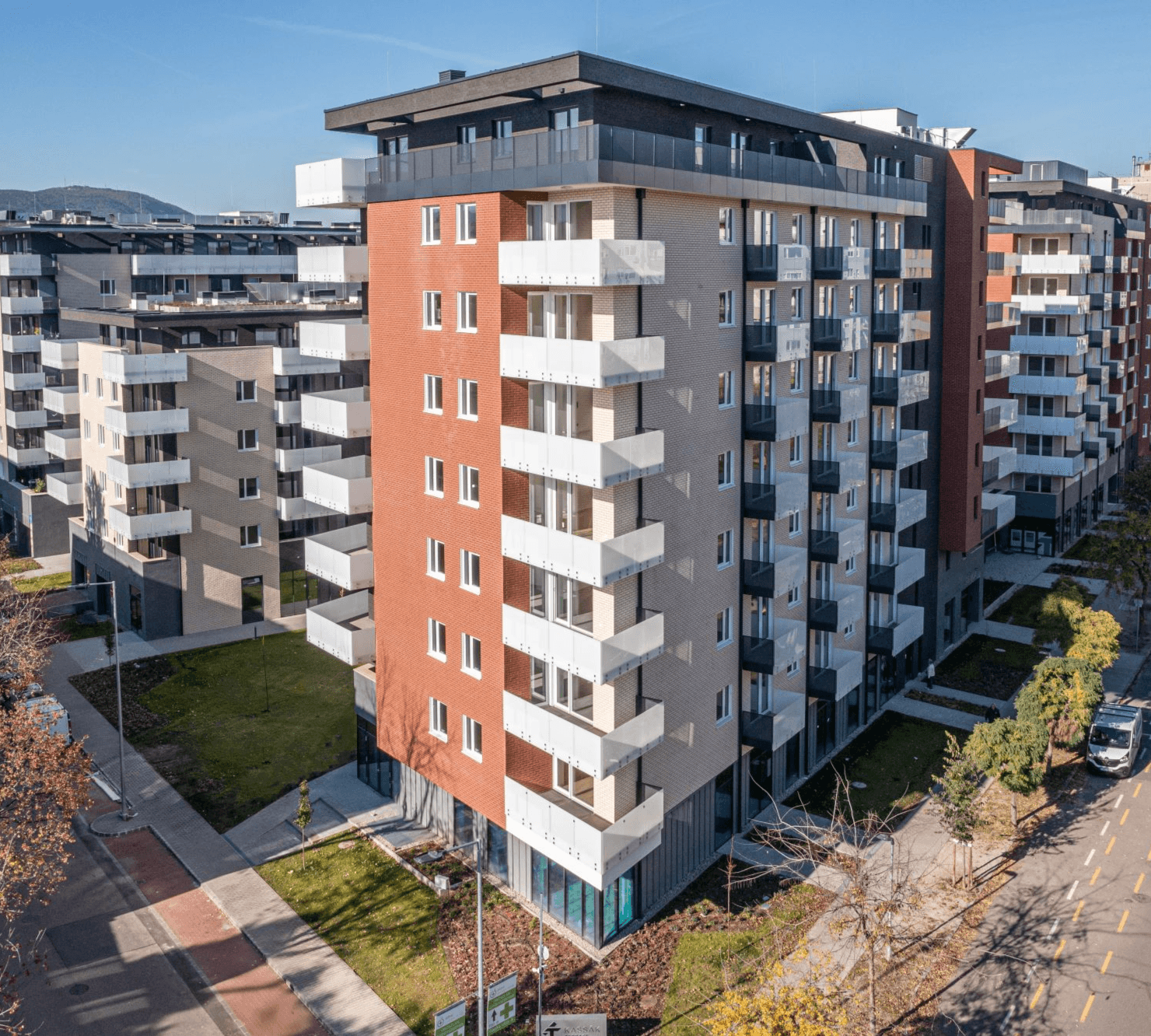 Visual design of Kassák Terrace residental park