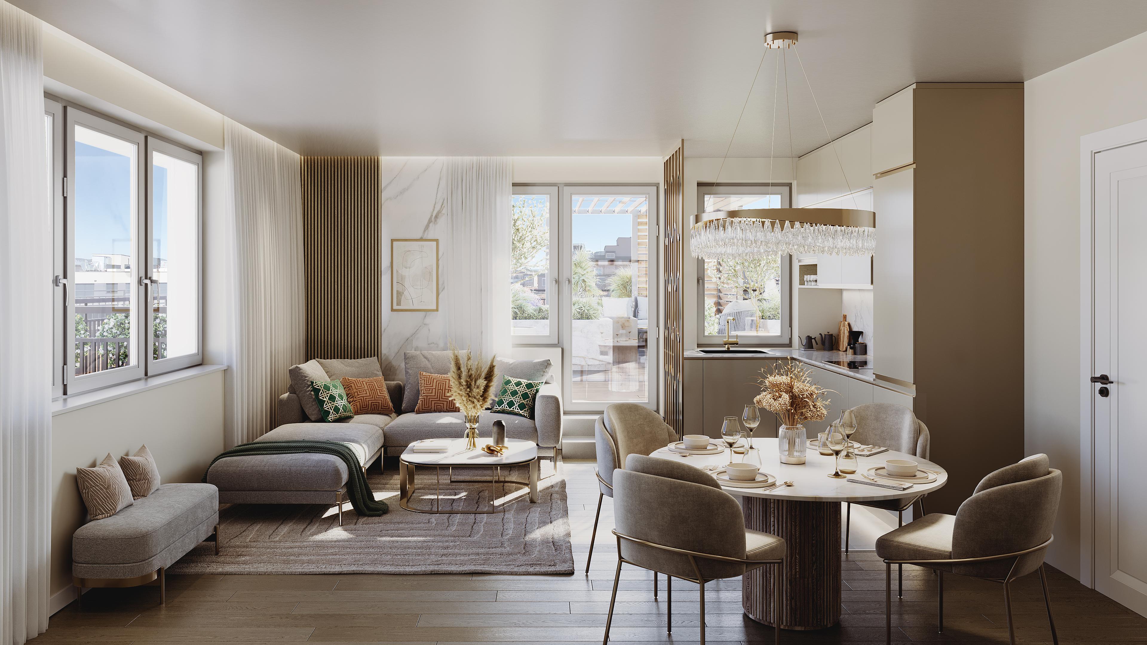 Visual design of a furnished home