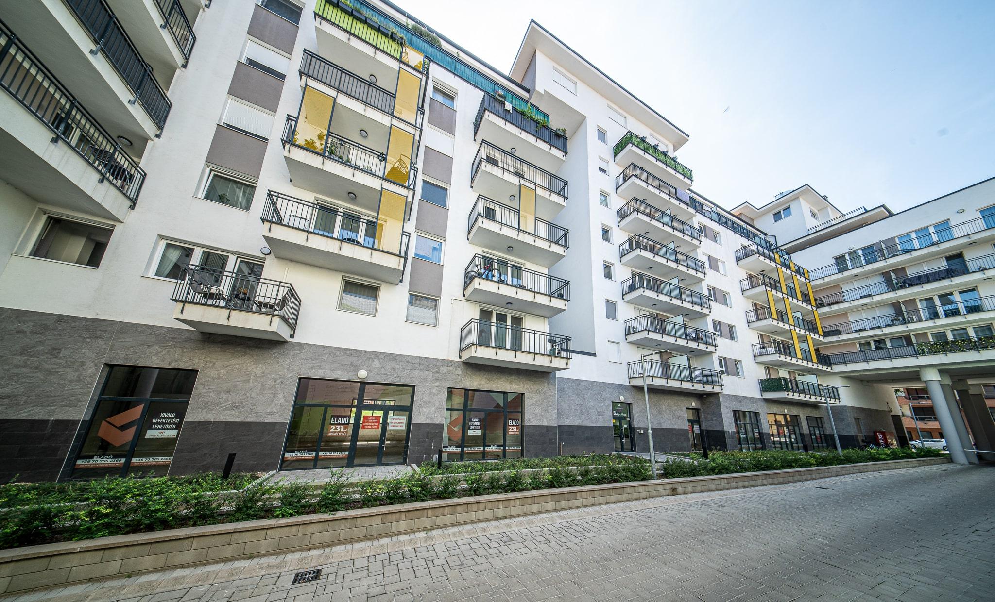 Facade of the Park West 1 residential building