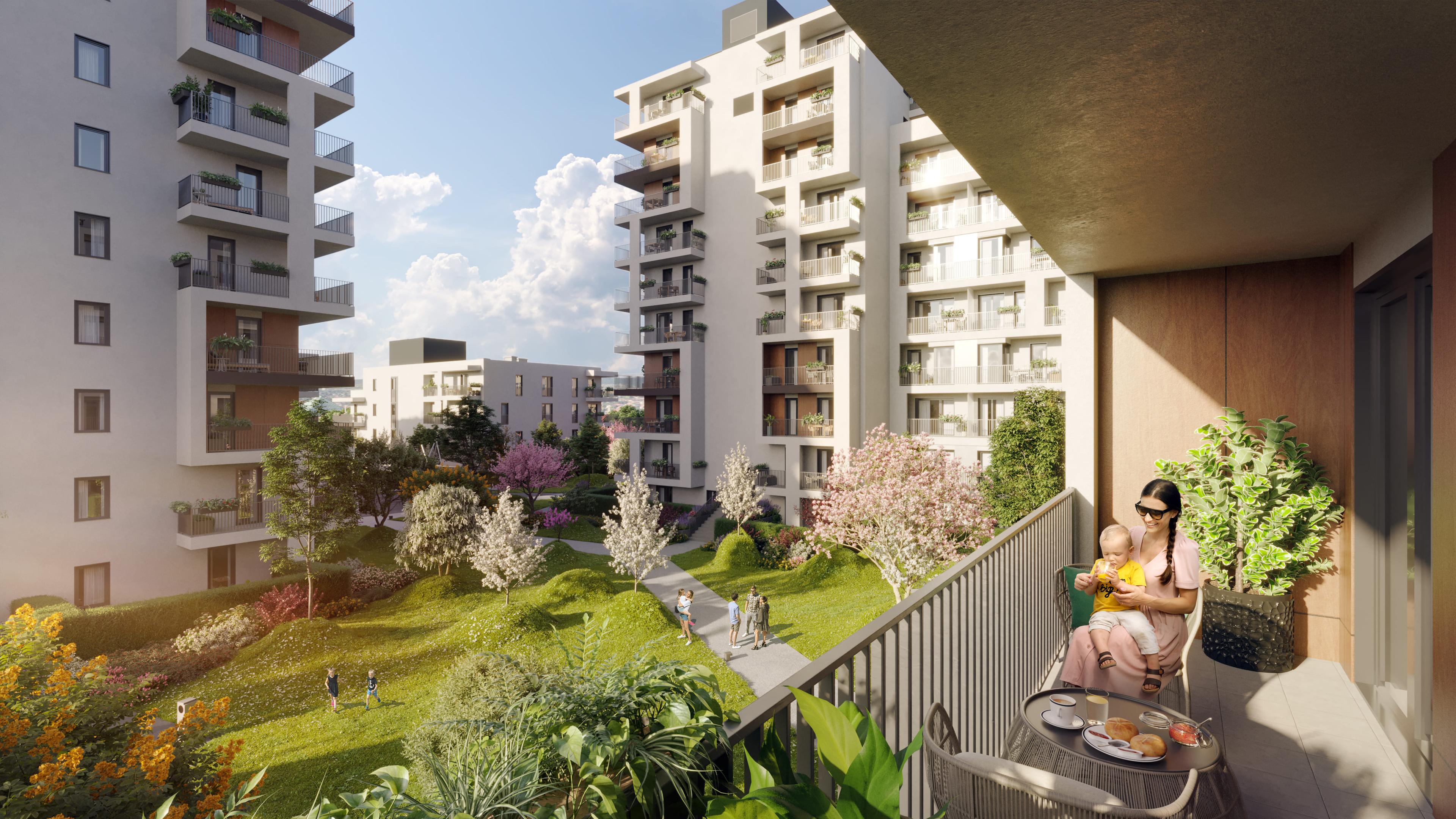 Visual design of the Római Park residental development