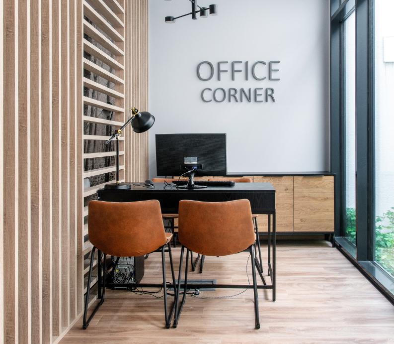 Office corner in the Kassák Passage residential development