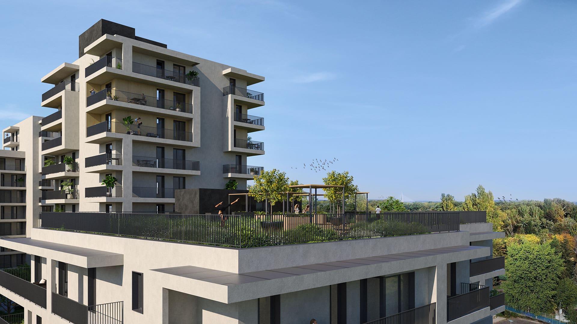 Visual design of the Római Park residental development
