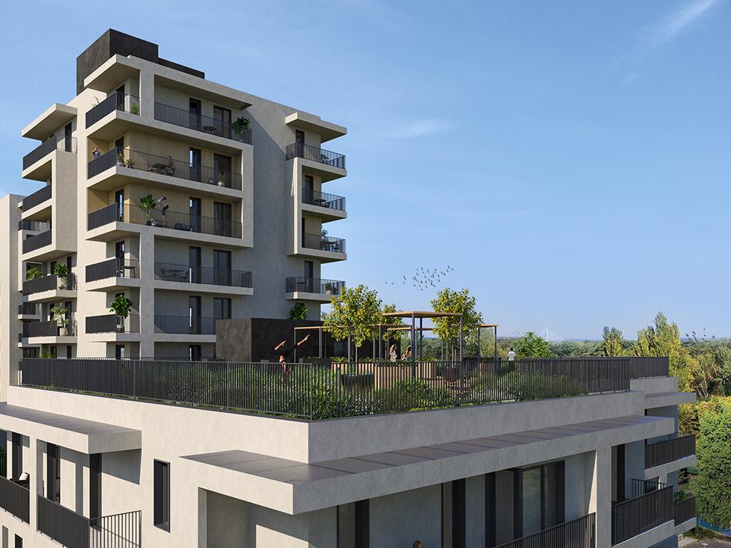 Visual design of Római Park's yoga terrace