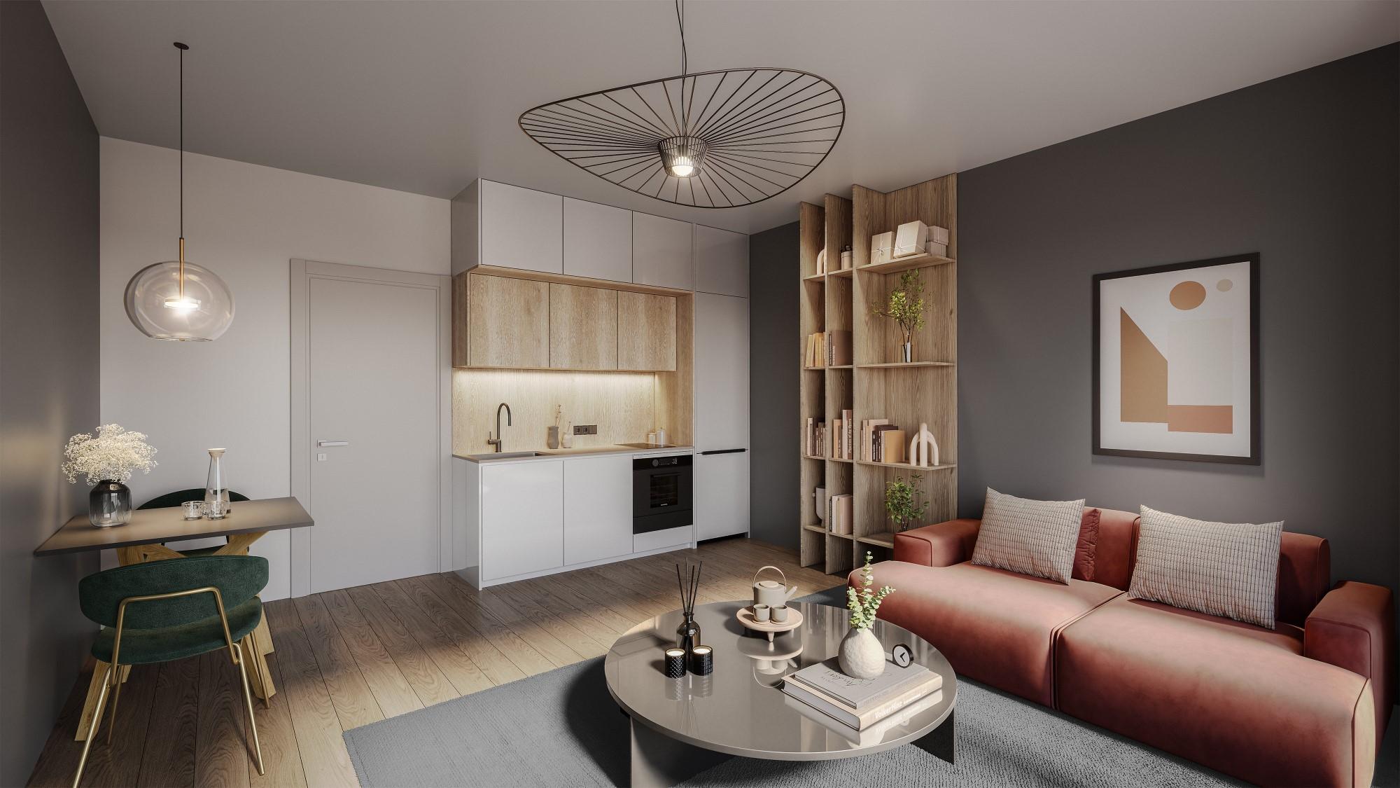 Park West Rise lakópark lakásának látványterve