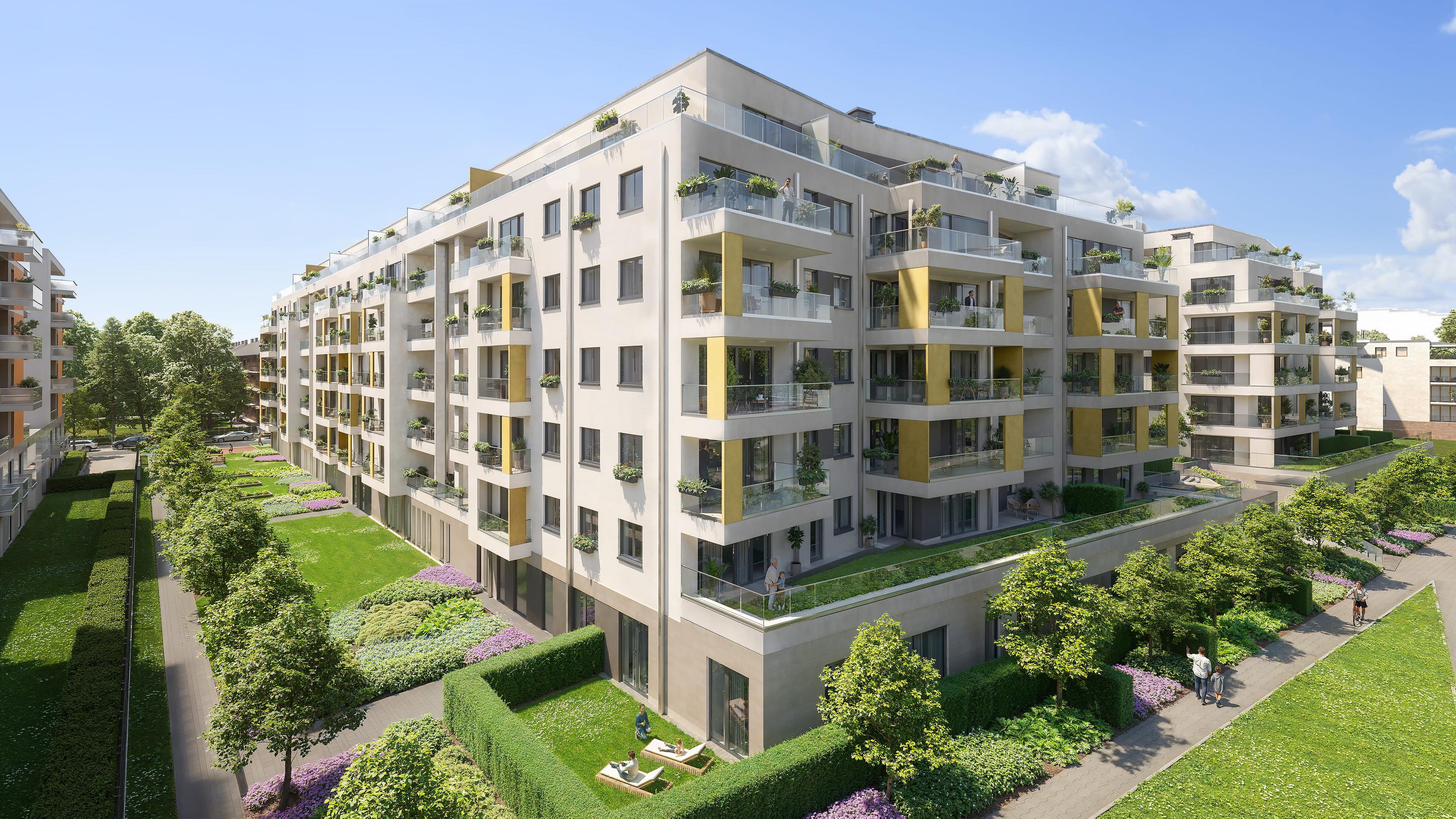 Le Jardin 2 lakópark homlokzata