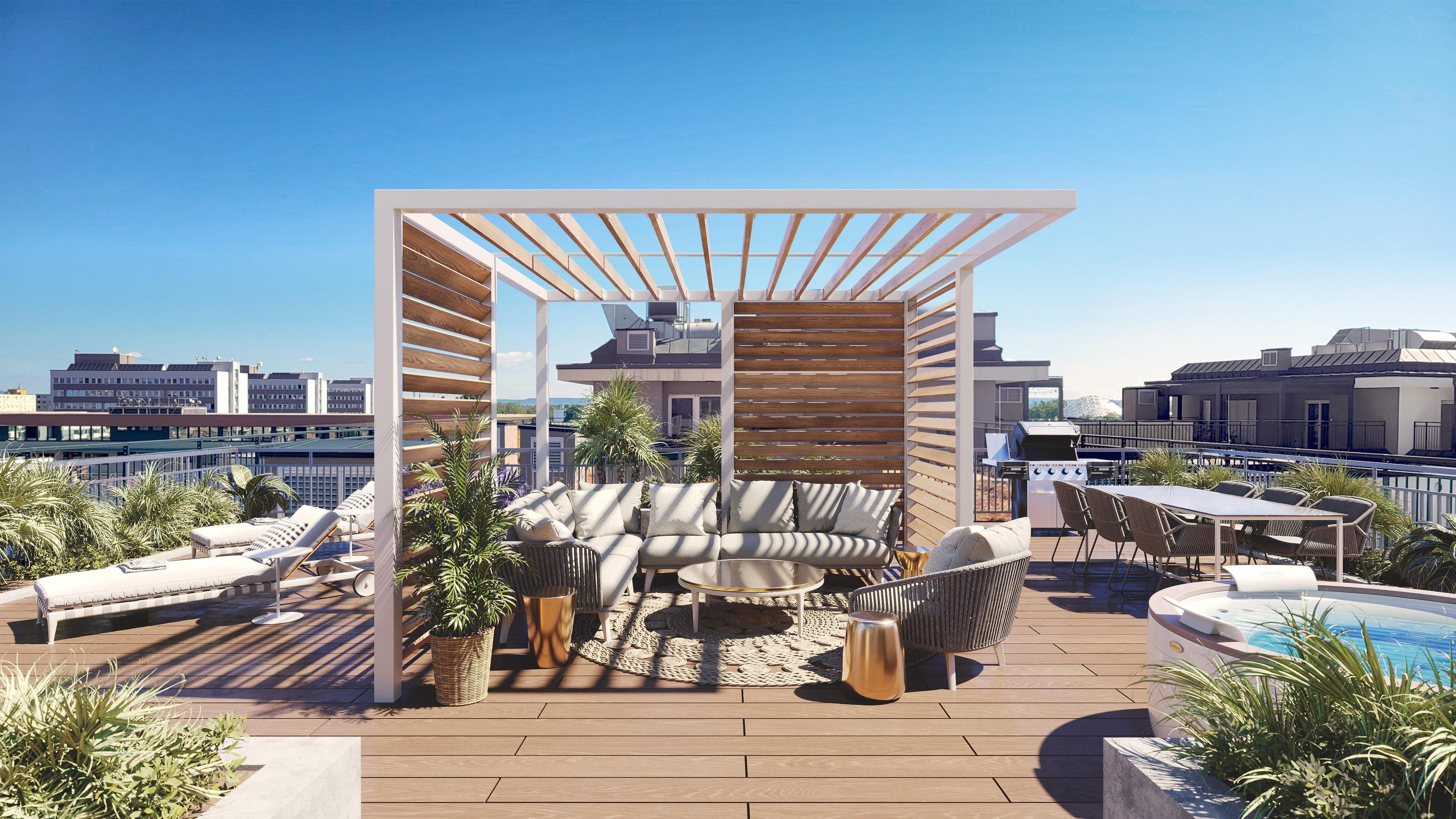 Újépítésű penthouse lakás külső látványterve