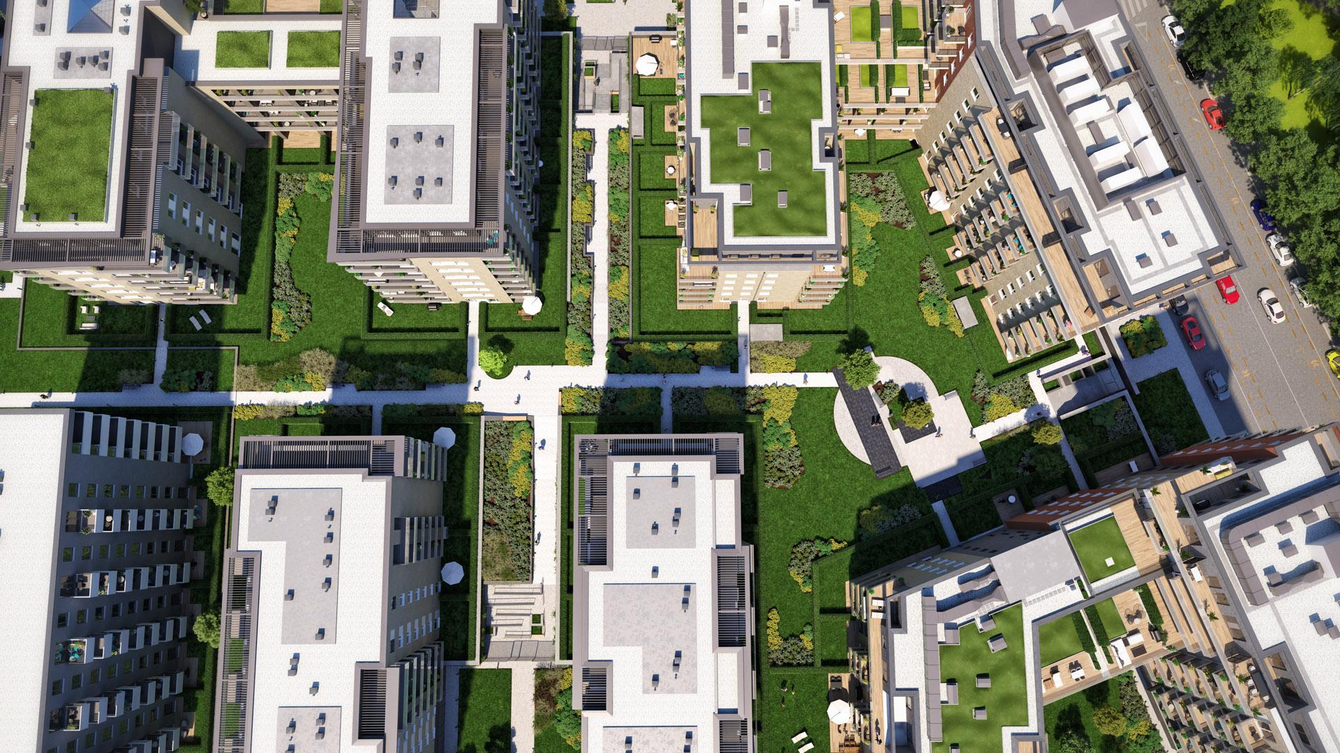 Látványterv a Kassák Projekt felülnézetéről