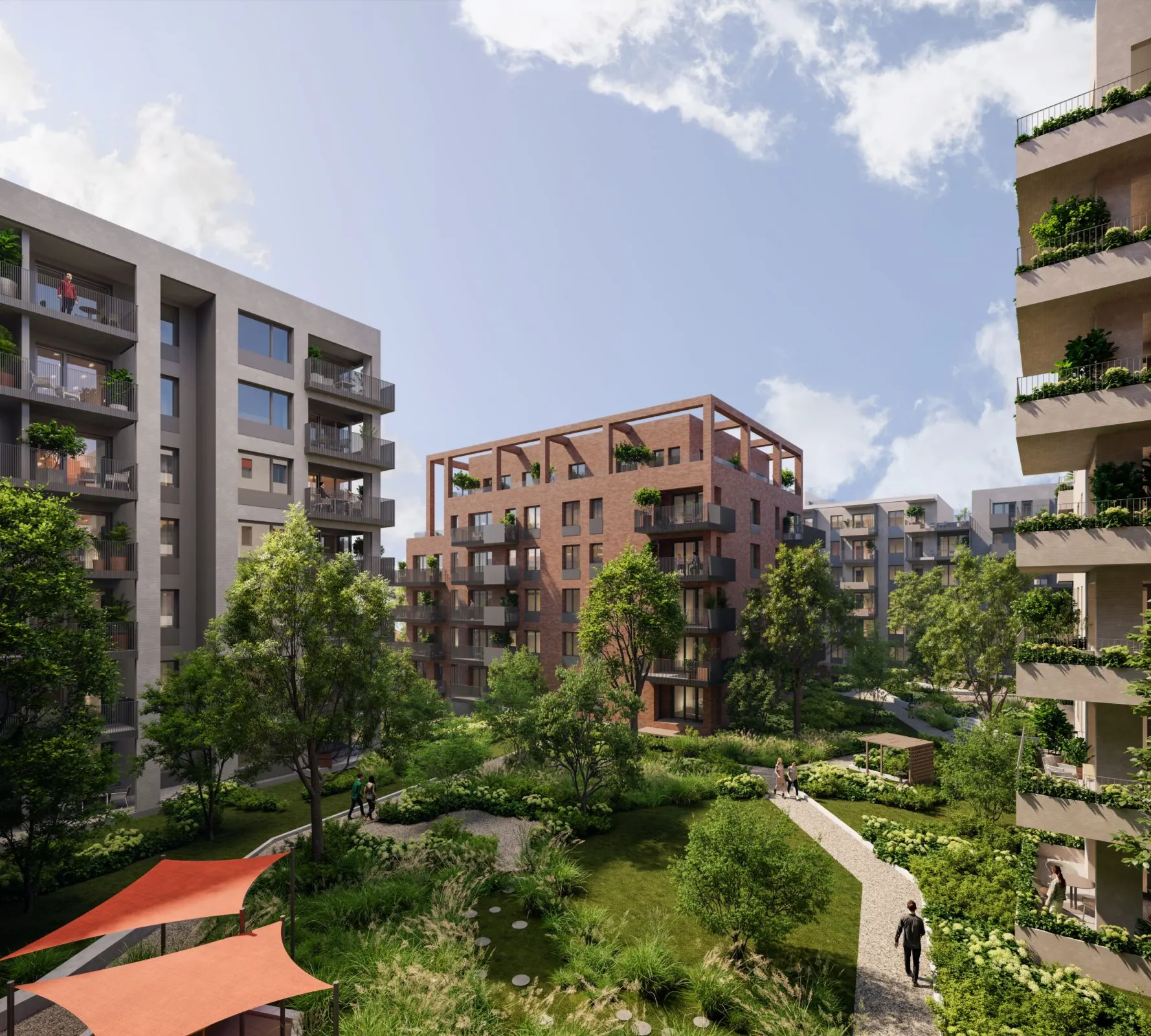 Váci Hub lakópark látványterv