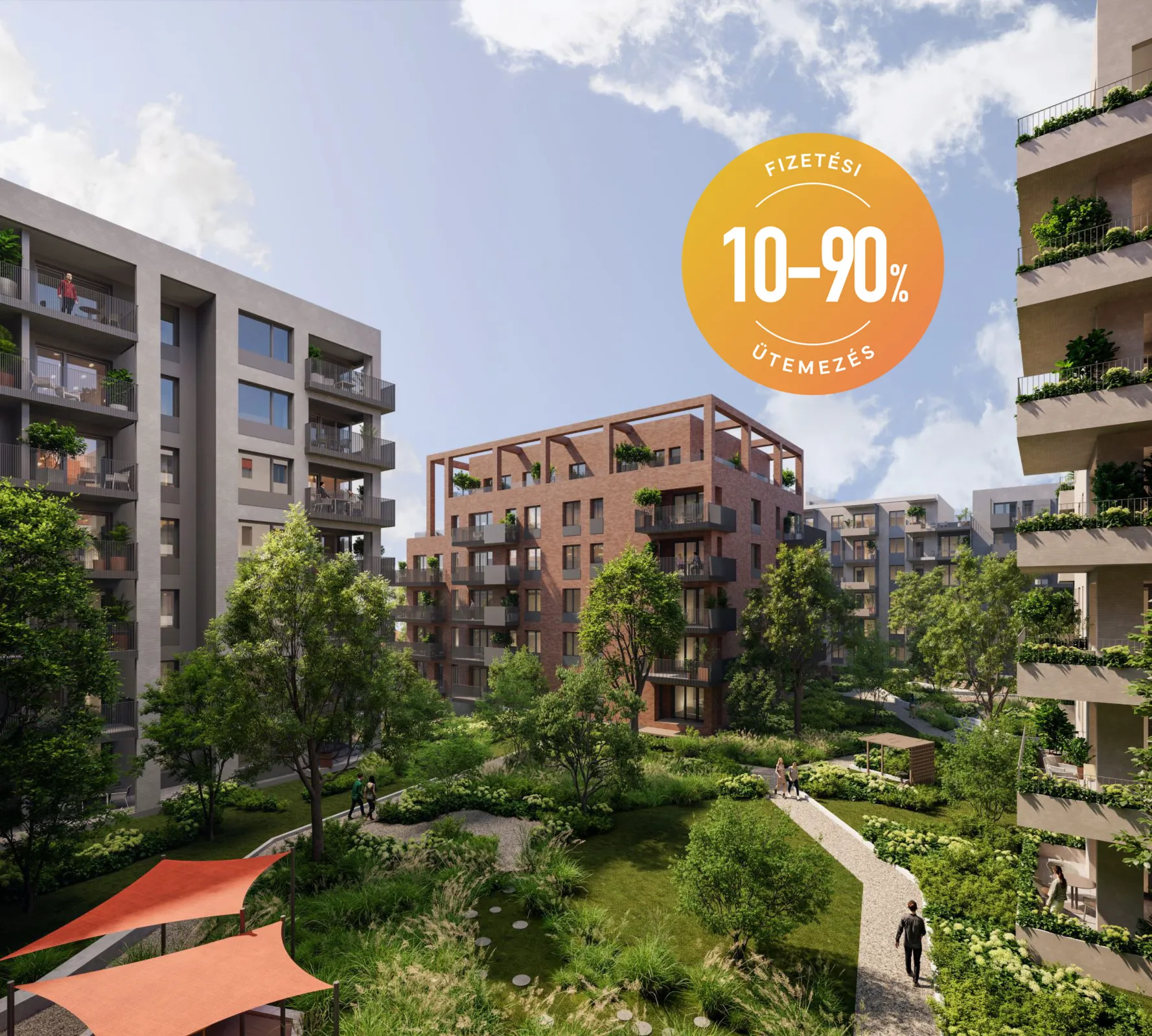 Váci Hub lakópark látványterv